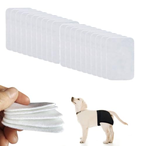Qpets® 20pcs Replacement Absorption Cotton Pad for Female Dog Diaper Breathable Comfort Cotton Pad for Labrador Retriver, Rottweiler, Germon Shepherd, Size XL, 15 * 13 * 2cm Qpets® 20pcs Replacement Absorption Cotton Pad for Female Dog Diaper Breathable Comfort Cotton Pad for Labrador Retriver, Rottweiler, Germon Shepherd, Size XL, 15 * 13 * 2cm